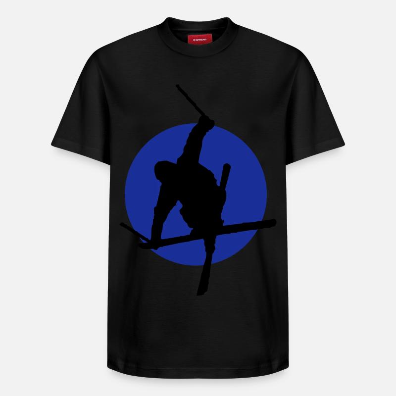 Icône de freestyle ski - T-shirt unisexe décontracté en coton Supima – de SPREAD - noir