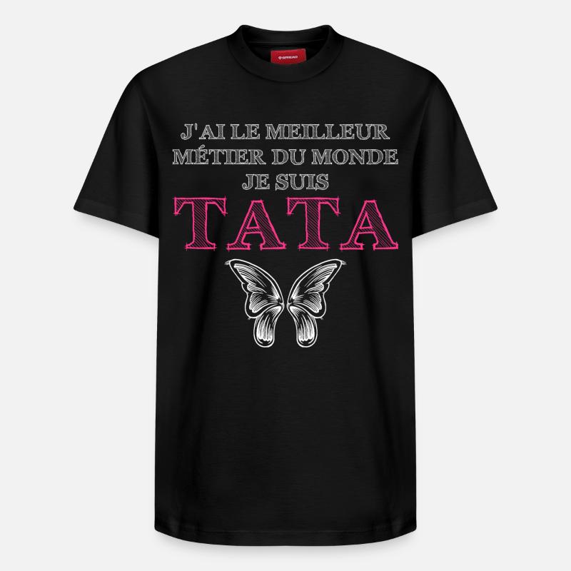 Je suis Tata - T-shirt unisexe décontracté en coton Supima – de SPREAD - noir
