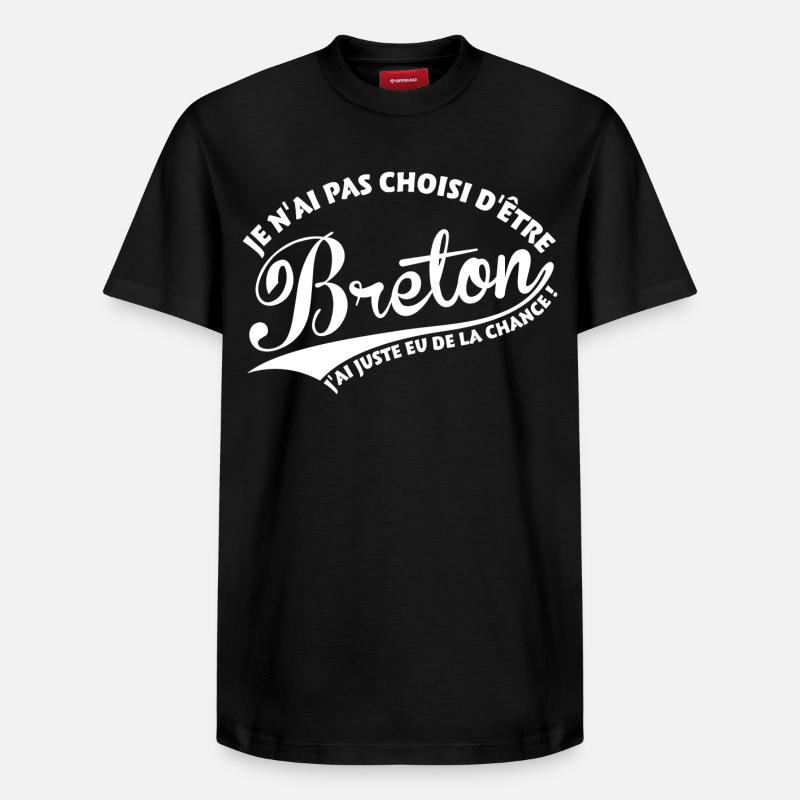 Breton chanceux - T-shirt unisexe décontracté en coton Supima – de SPREAD - noir