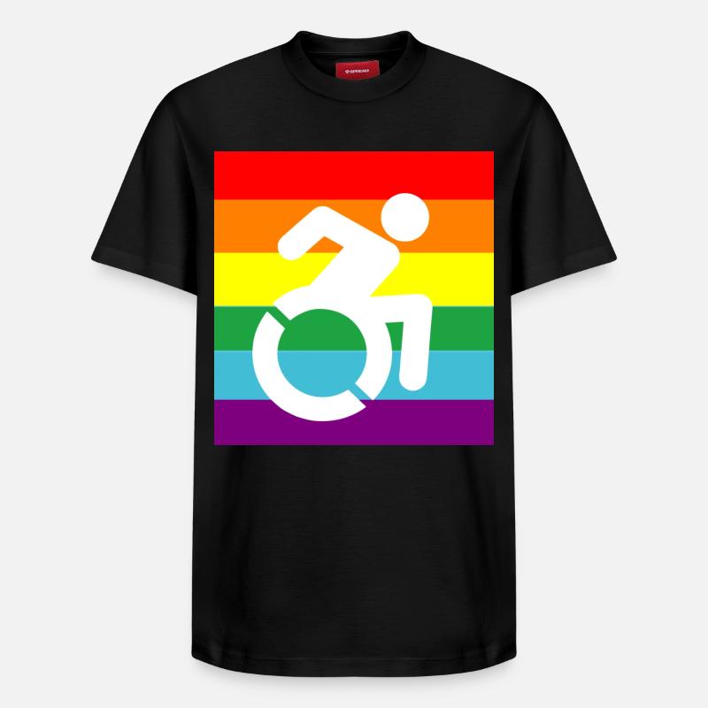 Behinderte, Schwule, Rollstuhl, Pride, LGBTQ # - Relaxed Unisex Supima Cotton T-Shirt – von SPREAD - Schwarz