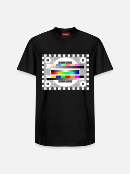 Test Billede Farver Mønster TV Retro stilfuld gradient 80 - Unisex T-shirt i Supima-bomuld med afslappet pasform – fra SPREAD - sort