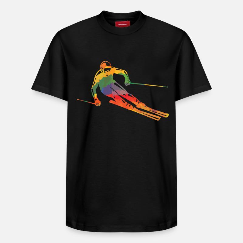 Couleur des skieurs - T-shirt unisexe décontracté en coton Supima – de SPREAD - noir