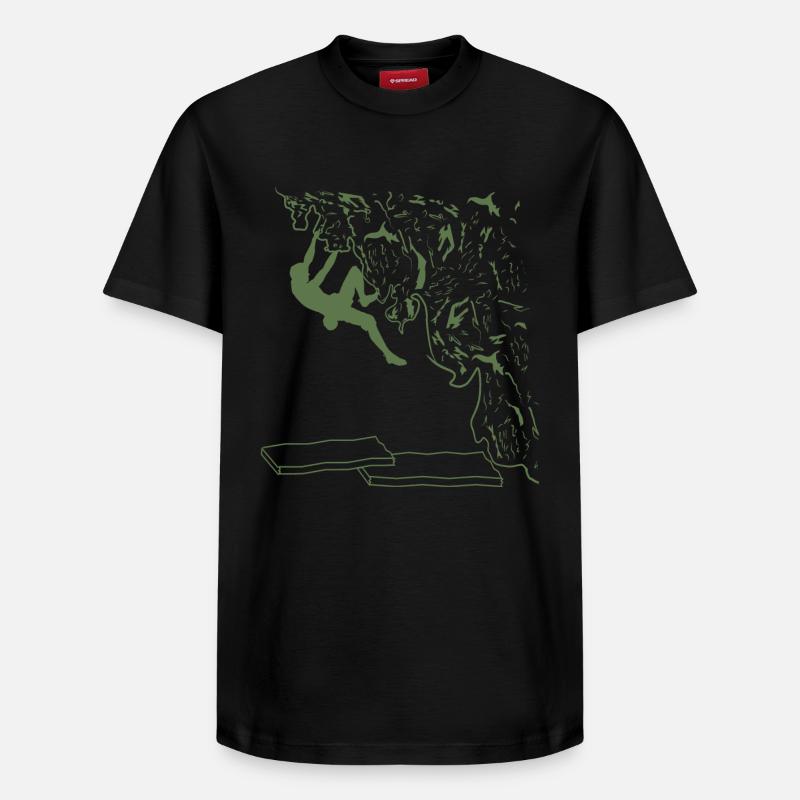 Bouldering de la passion - T-shirt unisexe décontracté en coton Supima – de SPREAD - noir