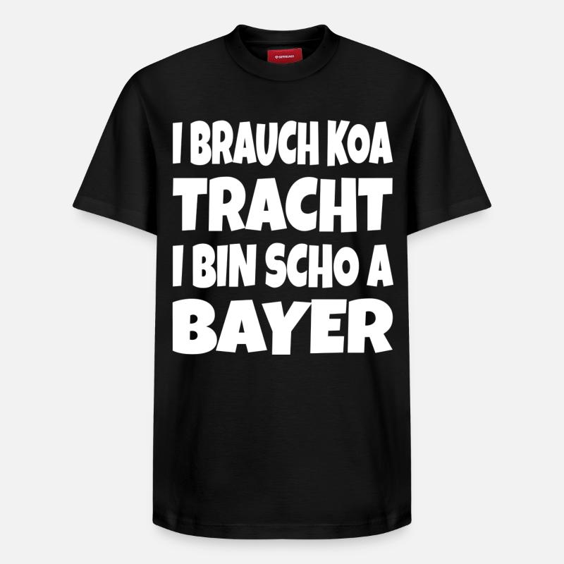 I brauch koa Tracht... - Relaxed Unisex Supima Cotton T-Shirt – von SPREAD - Schwarz