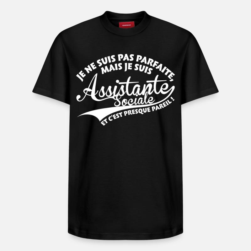 Parfaite Assistante Sociale - T-shirt unisexe décontracté en coton Supima – de SPREAD - noir