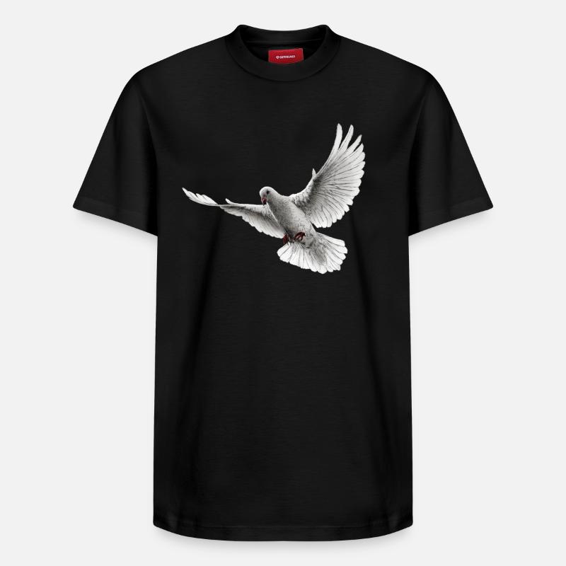 Taube - Relaxed Unisex Supima Cotton T-Shirt – von SPREAD - Schwarz