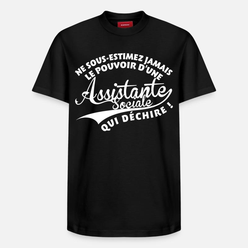 Assistante Sociale qui déchire - T-shirt unisexe décontracté en coton Supima – de SPREAD - noir