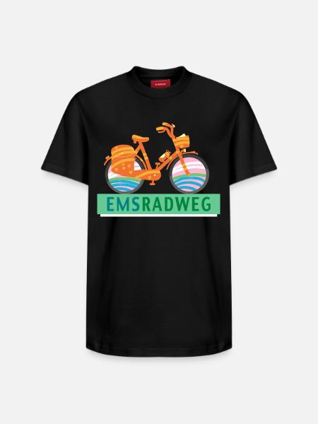 Emsradweg - Relaxed Unisex Supima Cotton T-Shirt – von SPREAD - Schwarz