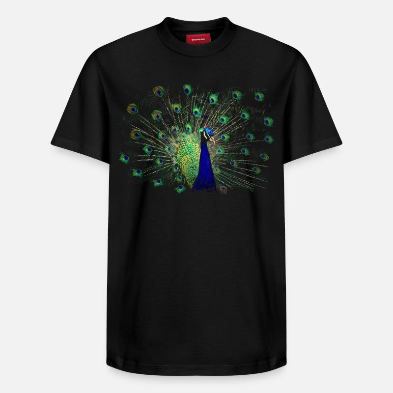 Pfau - Relaxed Unisex Supima Cotton T-Shirt – von SPREAD - Schwarz