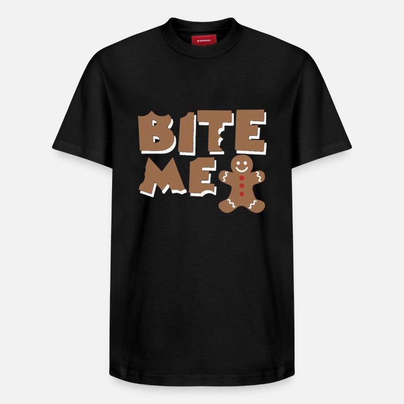 bite me - Relaxed Unisex Supima Cotton T-Shirt – by SPREAD - black