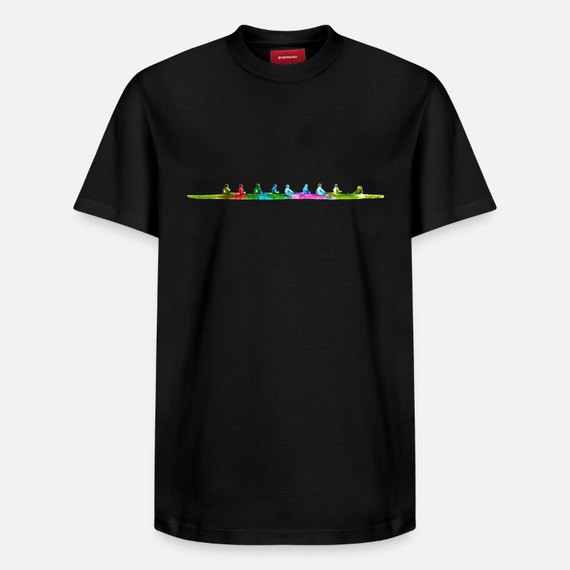 Buntes achter Ruderboot - Relaxed Unisex Supima Cotton T-Shirt – von SPREAD - Schwarz