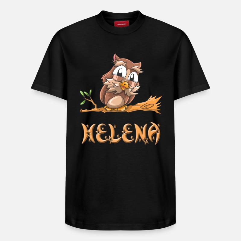 Eule Helena - Relaxed Unisex Supima Cotton T-Shirt – von SPREAD - Schwarz