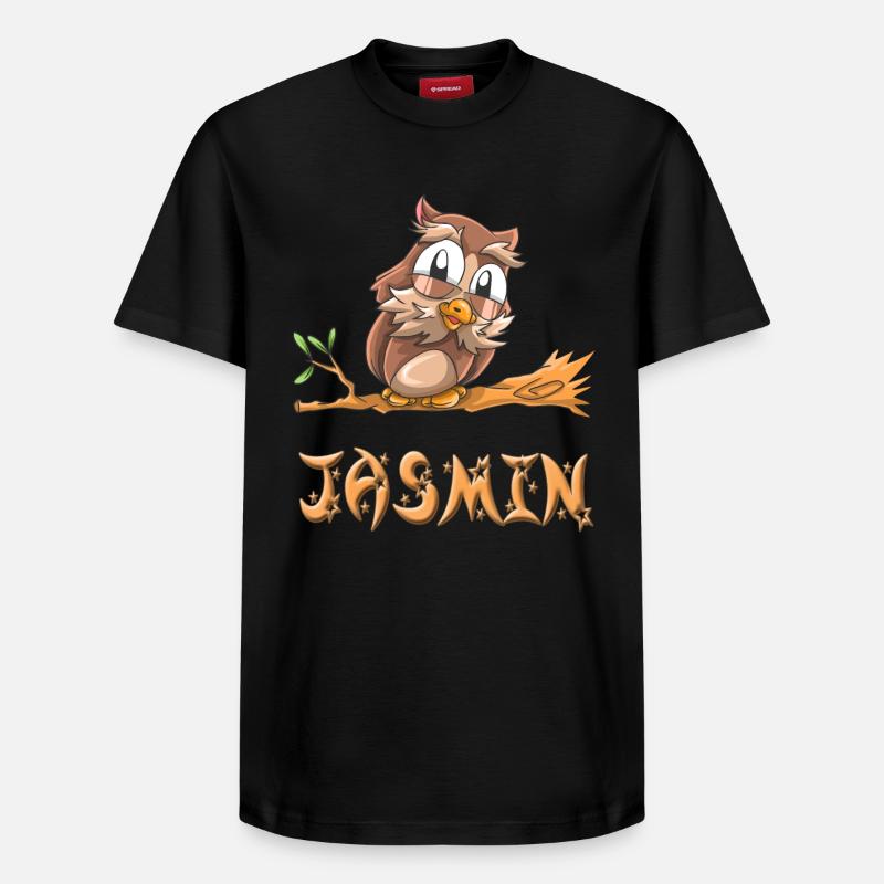 Eule Jasmin - Relaxed Unisex Supima Cotton T-Shirt – von SPREAD - Schwarz