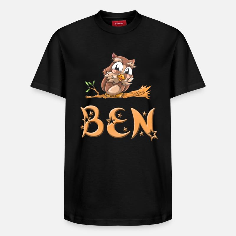 Eule Ben - Relaxed Unisex Supima Cotton T-Shirt – von SPREAD - Schwarz