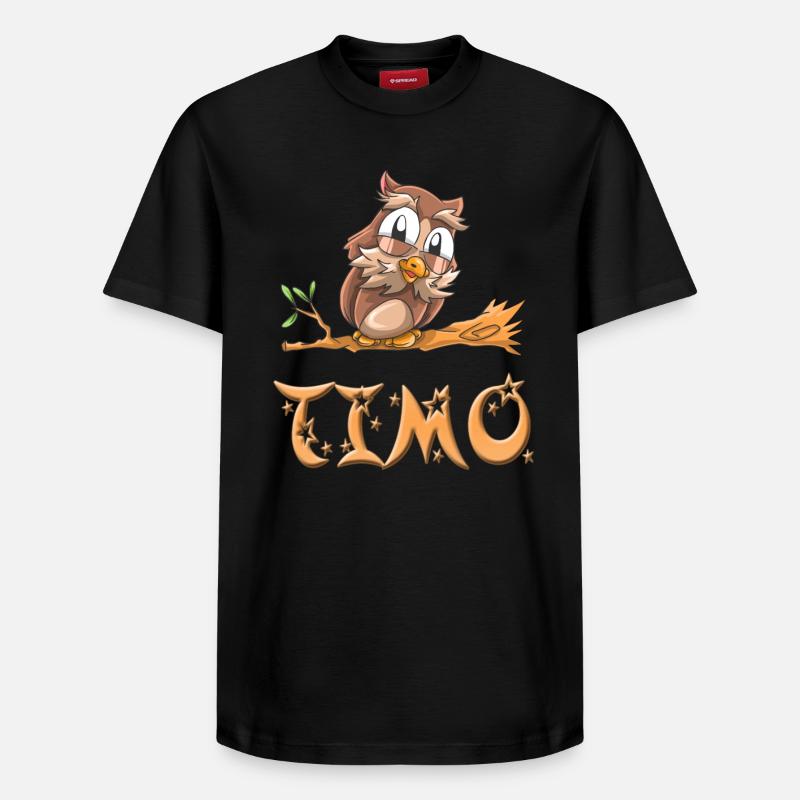 Eule Timo - Relaxed Unisex Supima Cotton T-Shirt – von SPREAD - Schwarz