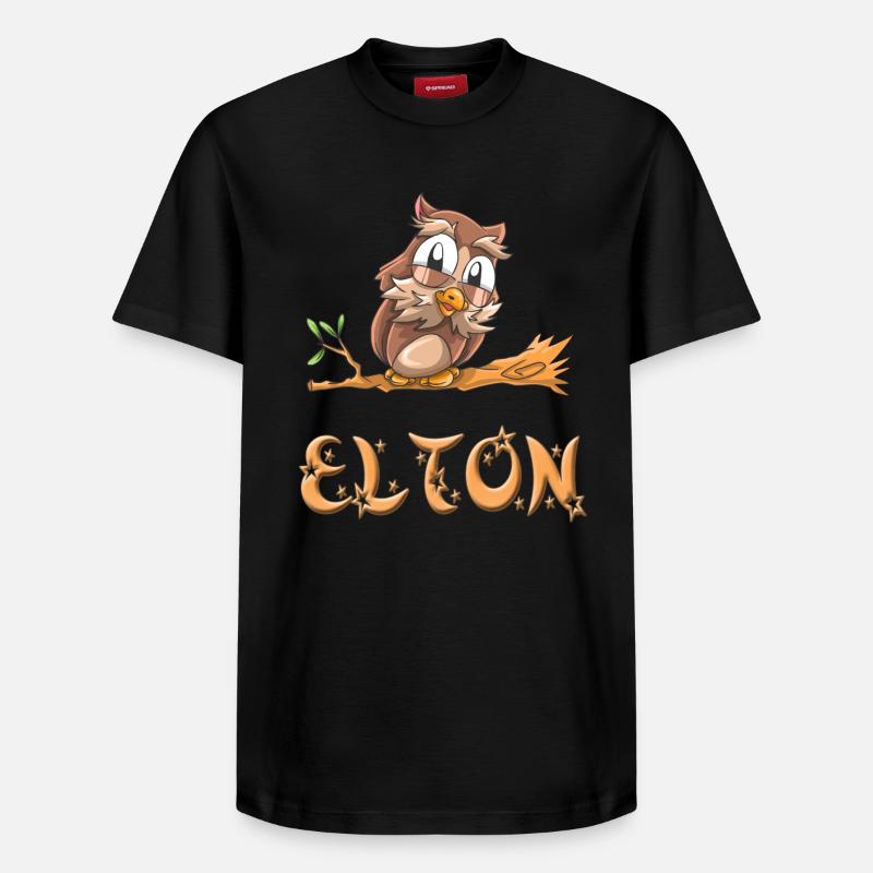 hibou Elton - T-shirt unisexe décontracté en coton Supima – de SPREAD - noir