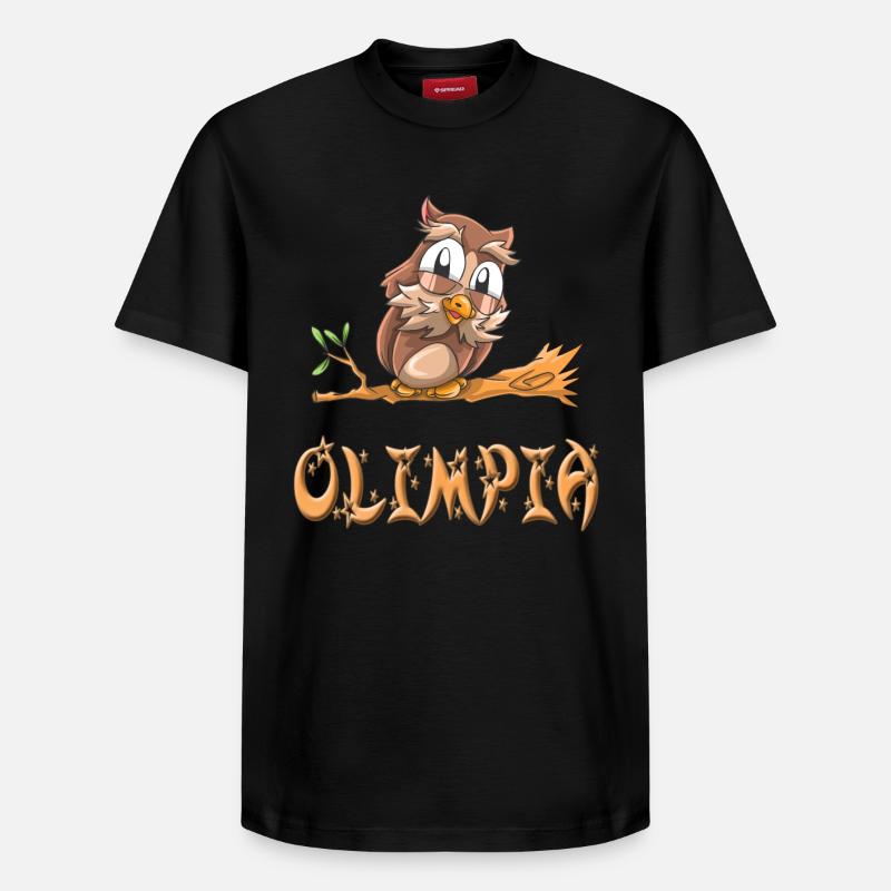Owl Olimpia - T-shirt unisexe décontracté en coton Supima – de SPREAD - noir