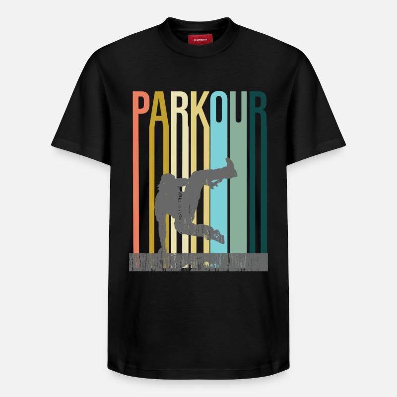 Parkour Rétro - T-shirt unisexe décontracté en coton Supima – de SPREAD - noir