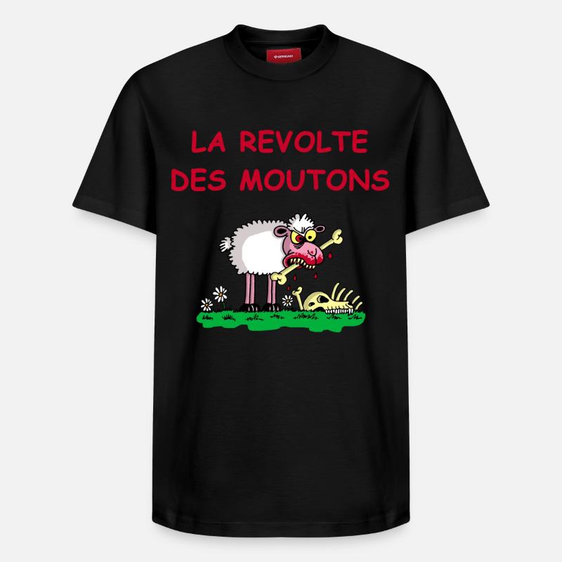 La révolte des moutons - T-shirt unisexe décontracté en coton Supima – de SPREAD - noir