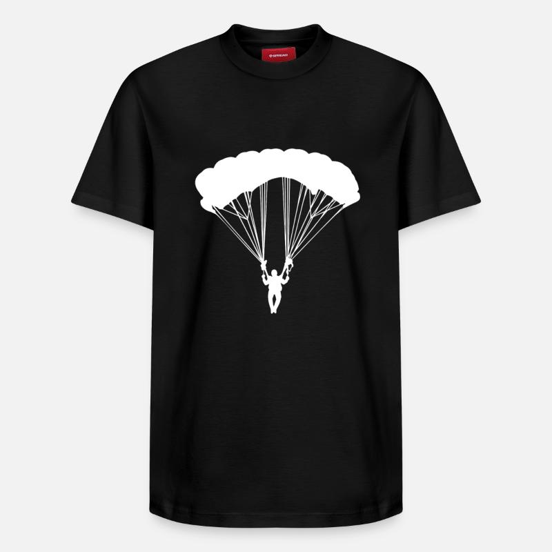 Weisser Fallschirm - Relaxed Unisex Supima Cotton T-Shirt – von SPREAD - Schwarz
