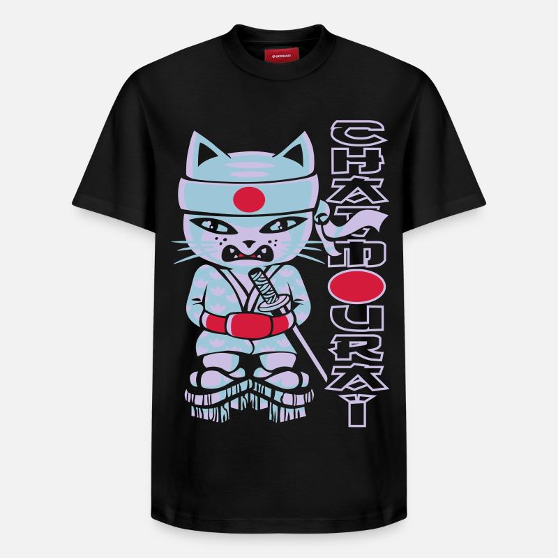 Chat mouraï flex - Relaxed Unisex Supima Cotton T-Shirt – by SPREAD - black