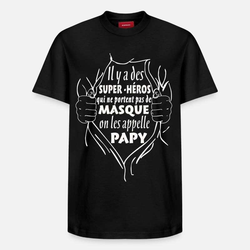 Papy Super-Héros - T-shirt unisexe décontracté en coton Supima – de SPREAD - noir