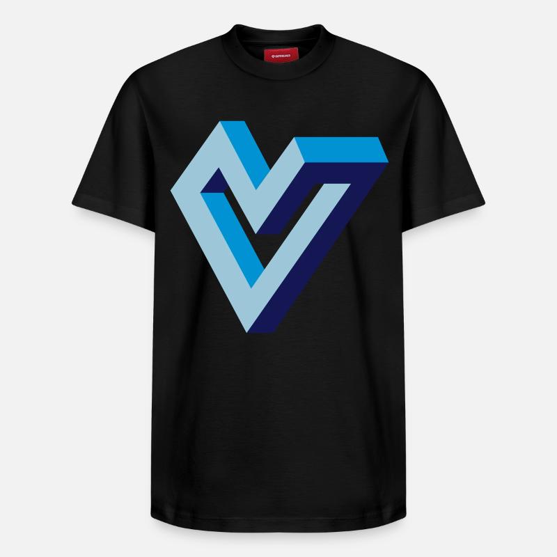 Coeur impossible | Comme Escher - T-shirt unisexe décontracté en coton Supima – de SPREAD - noir