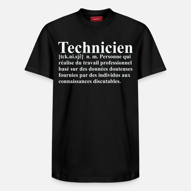 Technicien Définition - T-shirt unisexe décontracté en coton Supima – de SPREAD - noir