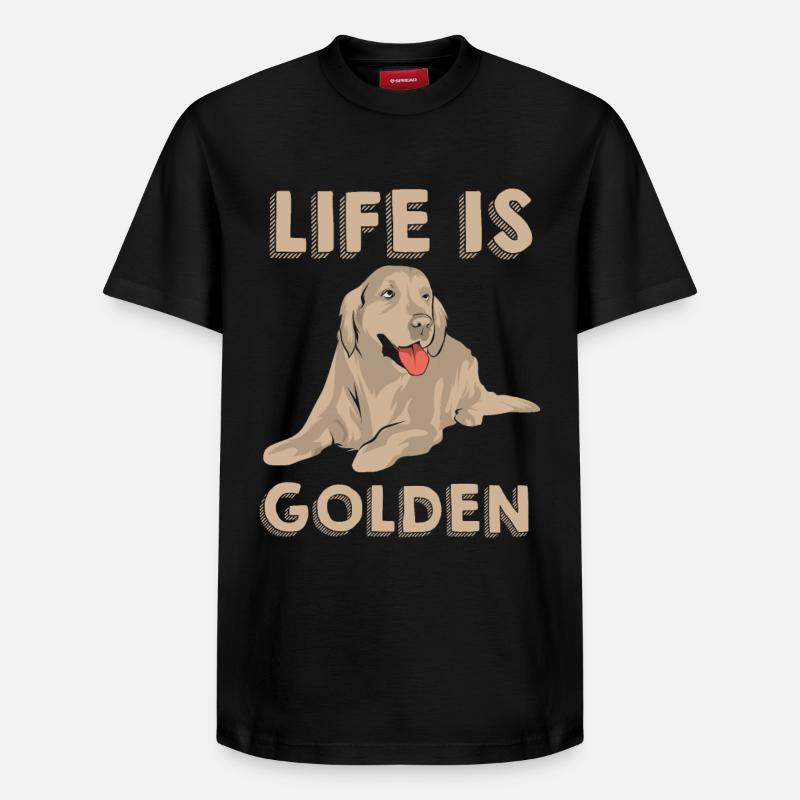 Chien Golden Retriever - T-shirt unisexe décontracté en coton Supima – de SPREAD - noir
