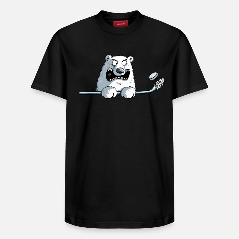 Cooler Eisbär Mit Eishockeyschläger I Eishockey - Relaxed Unisex Supima Cotton T-Shirt – von SPREAD - Schwarz