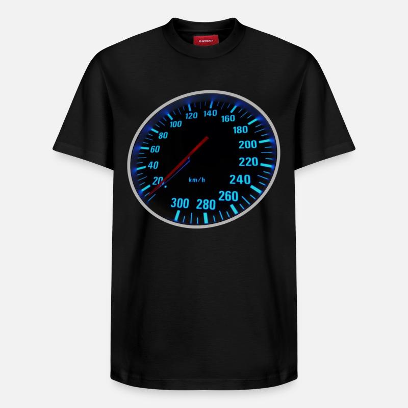 Blue Speedmeter - Tacho - Relaxed Unisex Supima Cotton T-Shirt – von SPREAD - Schwarz