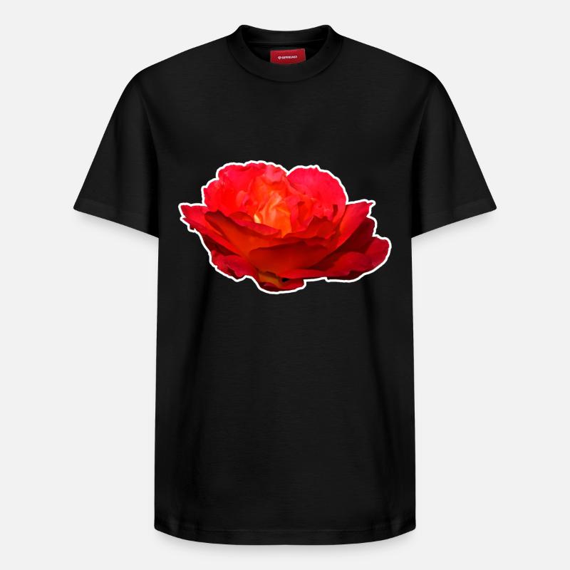 Rote Rose Blume Blüte Geschenk - Relaxed Unisex Supima Cotton T-Shirt – von SPREAD - Schwarz