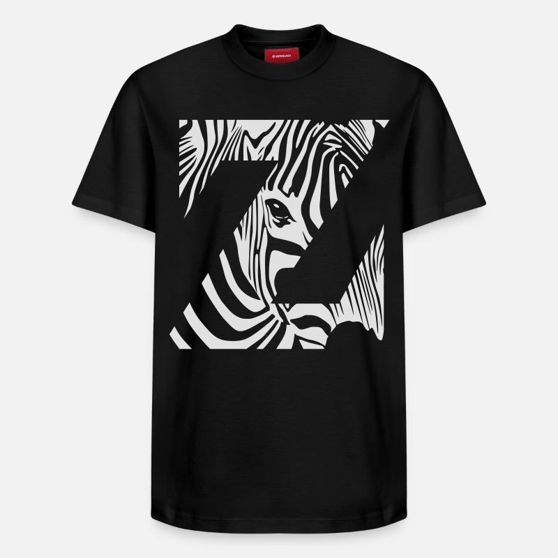 Zebra Mix Mono White - T-shirt unisexe décontracté en coton Supima – de SPREAD - noir