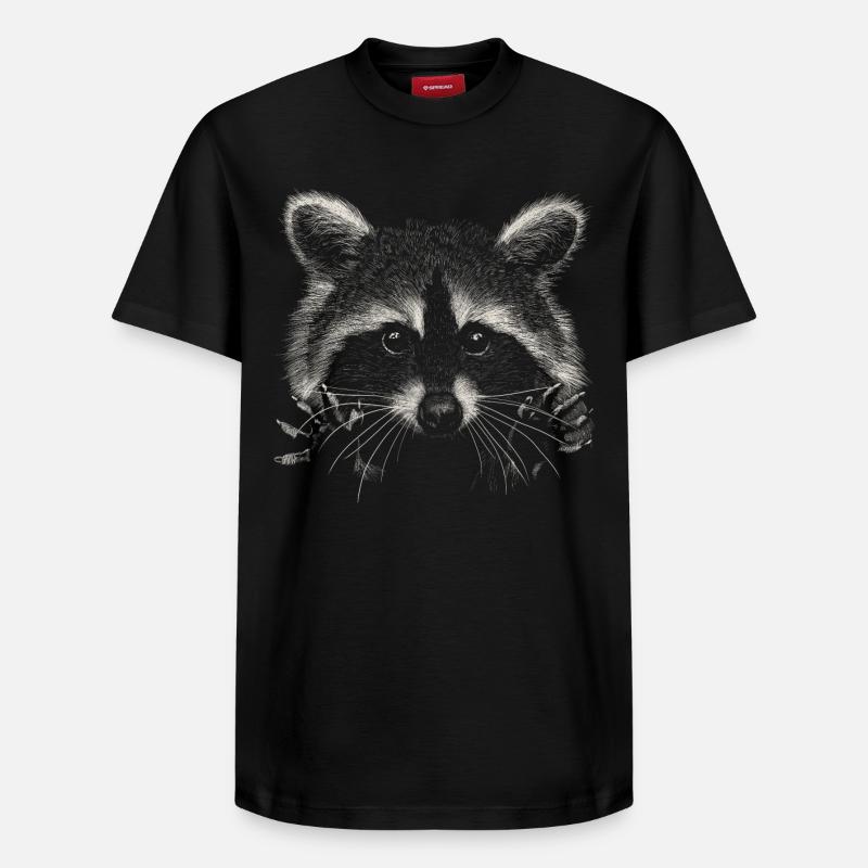 Waschbär - Relaxed Unisex Supima Cotton T-Shirt – von SPREAD - Schwarz