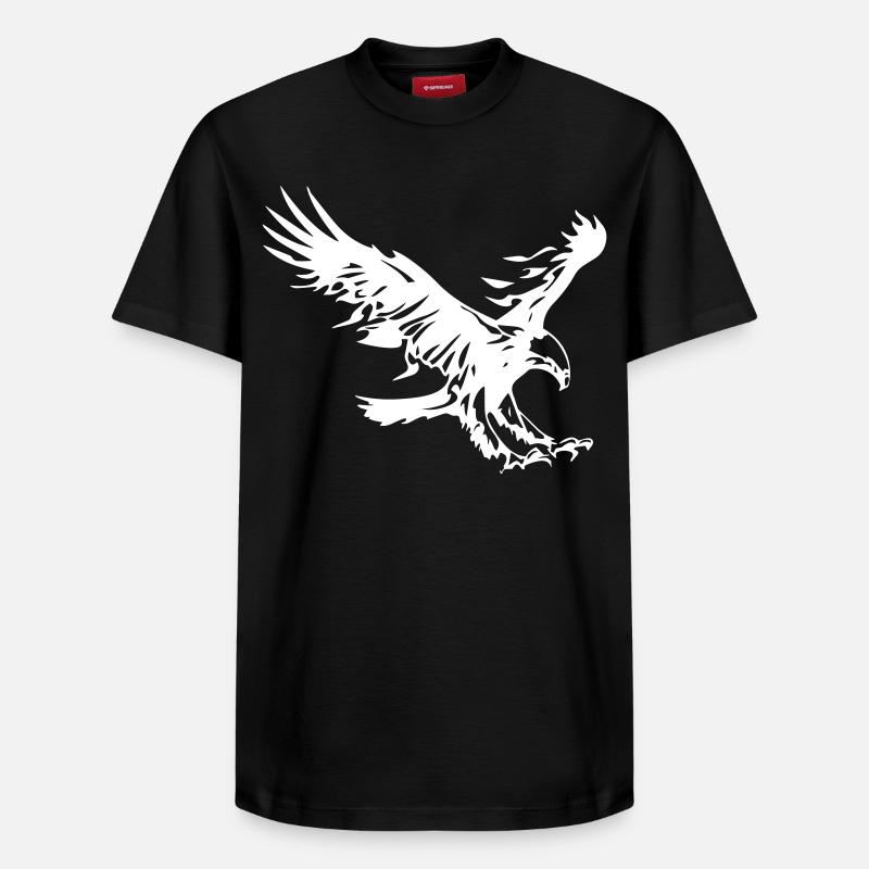 aigle enflammé - design - T-shirt unisexe décontracté en coton Supima – de SPREAD - noir
