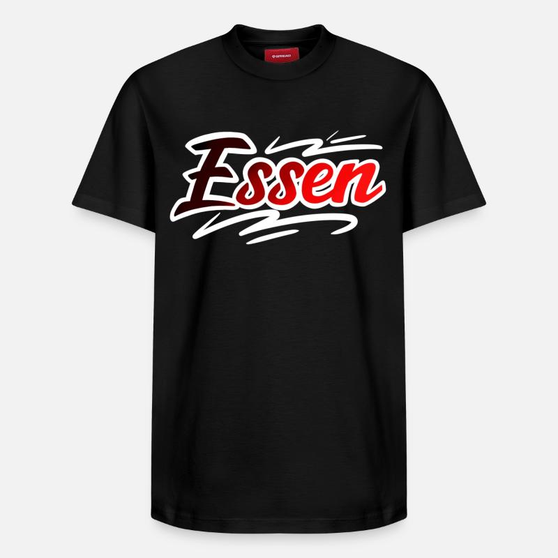 Essen - Relaxed Unisex Supima Cotton T-Shirt – von SPREAD - Schwarz