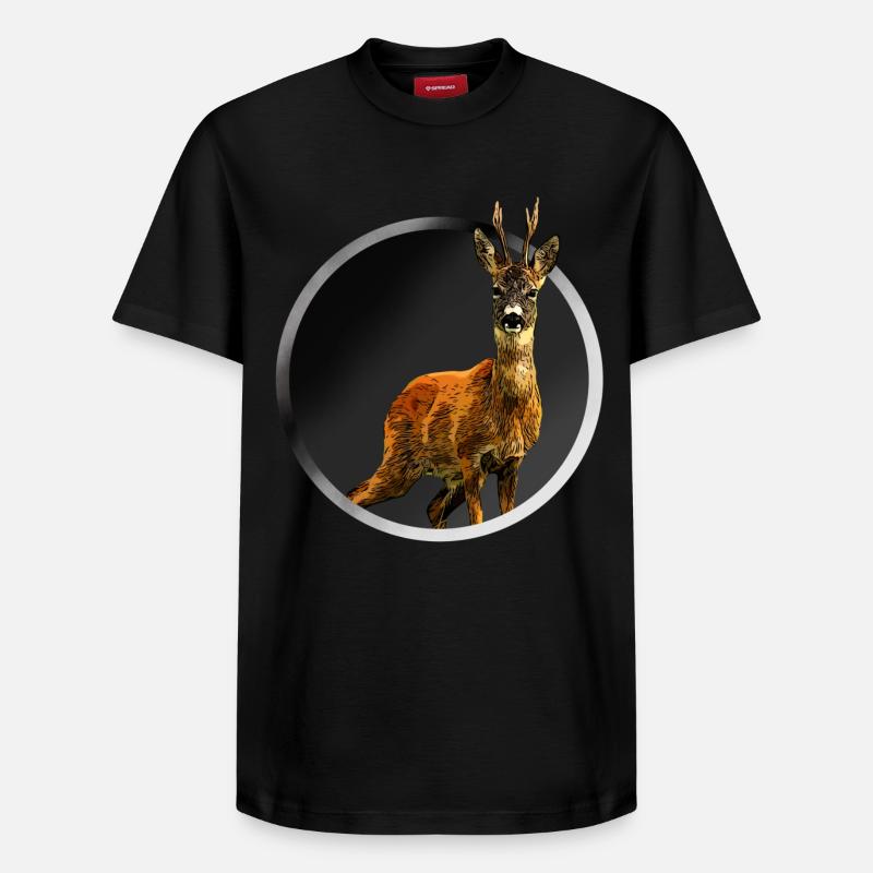 cerf - T-shirt unisexe décontracté en coton Supima – de SPREAD - noir