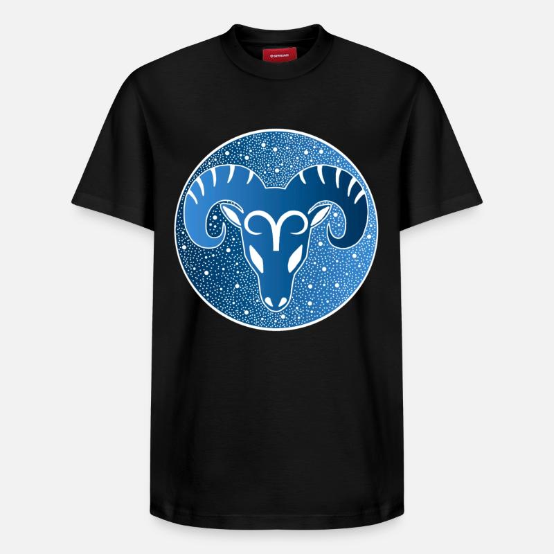 Signe astrologique : bélier - T-shirt unisexe décontracté en coton Supima – de SPREAD - noir