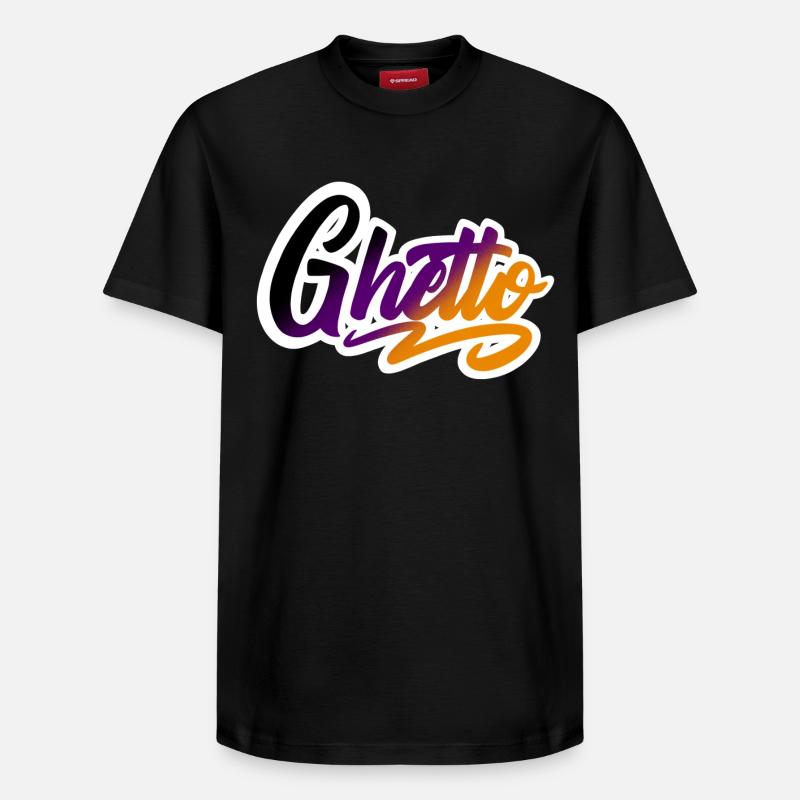 Ghetto - T-shirt unisexe décontracté en coton Supima – de SPREAD - noir