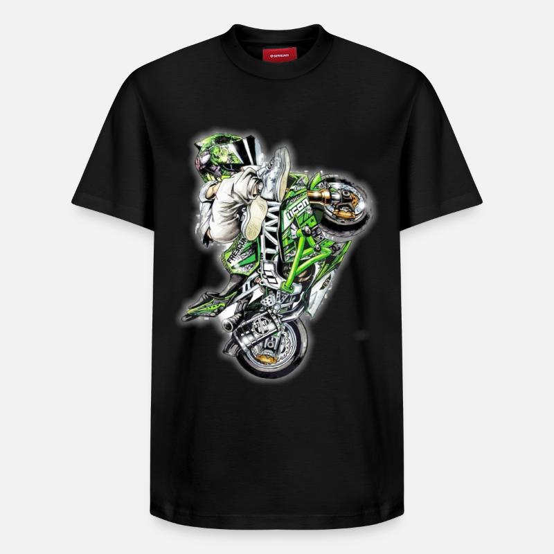 Stunt Biker - T-shirt unisexe décontracté en coton Supima – de SPREAD - noir
