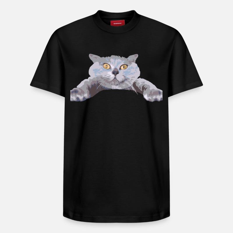 Chat - - T-shirt unisexe décontracté en coton Supima – de SPREAD - noir