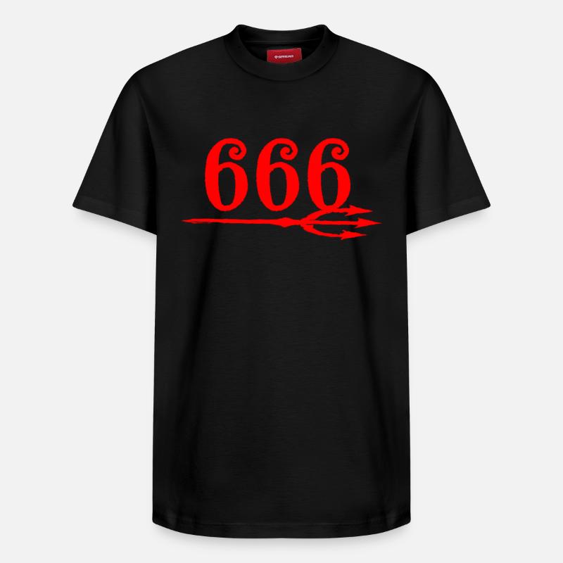 666 Devils Trident - Relaxed Unisex Supima Cotton T-Shirt – von SPREAD - Schwarz