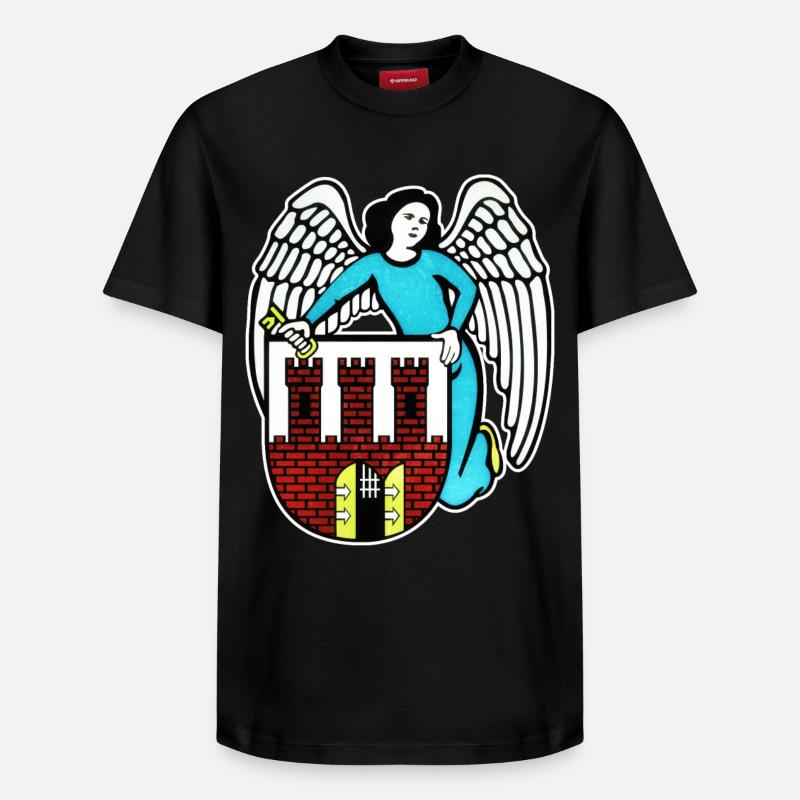 Toruń - Pologne - T-shirt unisexe décontracté en coton Supima – de SPREAD - noir