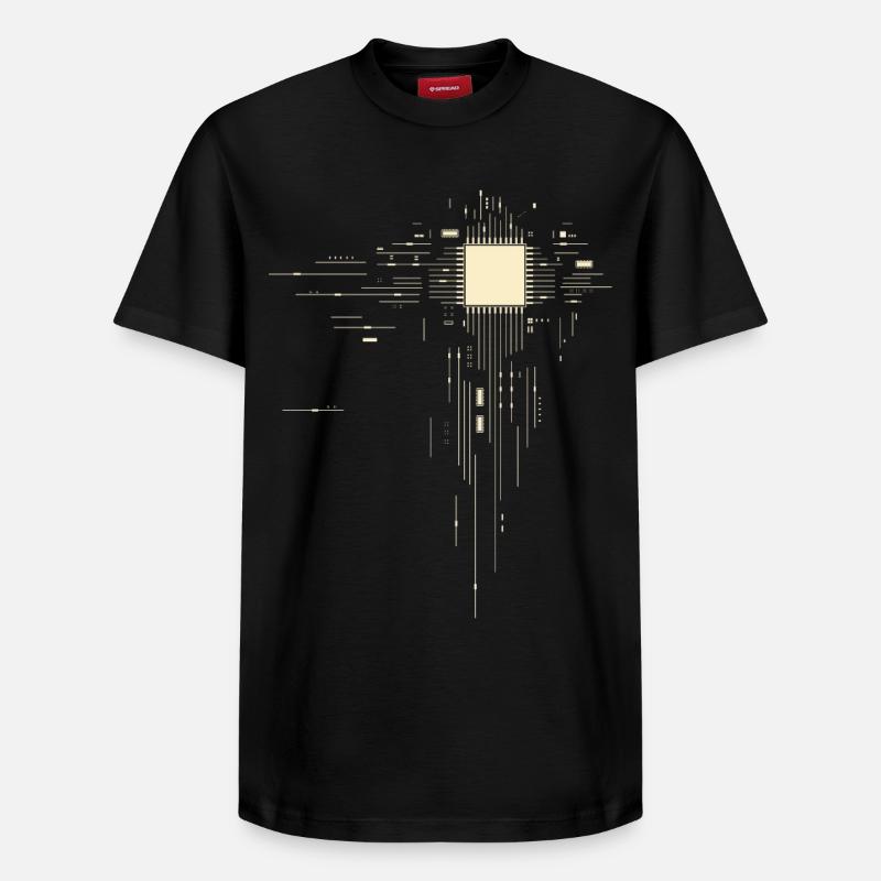 Processeur - PCB - T-shirt unisexe décontracté en coton Supima – de SPREAD - noir