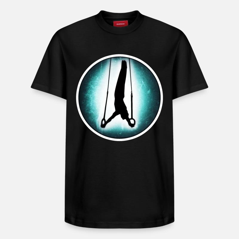 Turnen - Ringe - Relaxed Unisex Supima Cotton T-Shirt – von SPREAD - Schwarz