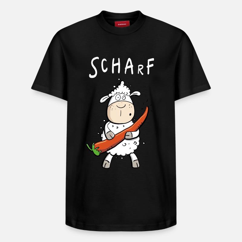 Pepperoni Sheep I Sharp comic pun - Relaxed Unisex Supima Cotton T-Shirt – by SPREAD - black