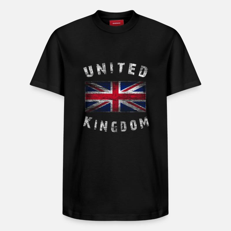 Union Jack - Royaume-Uni - T-shirt unisexe décontracté en coton Supima – de SPREAD - noir