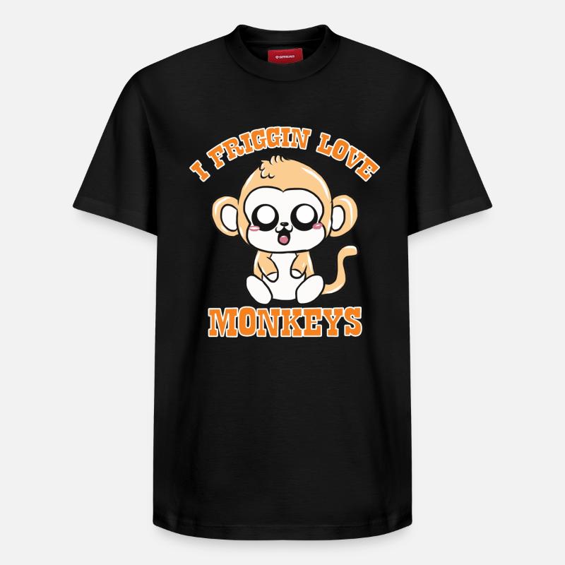 Affe - Relaxed Unisex Supima Cotton T-Shirt – von SPREAD - Schwarz