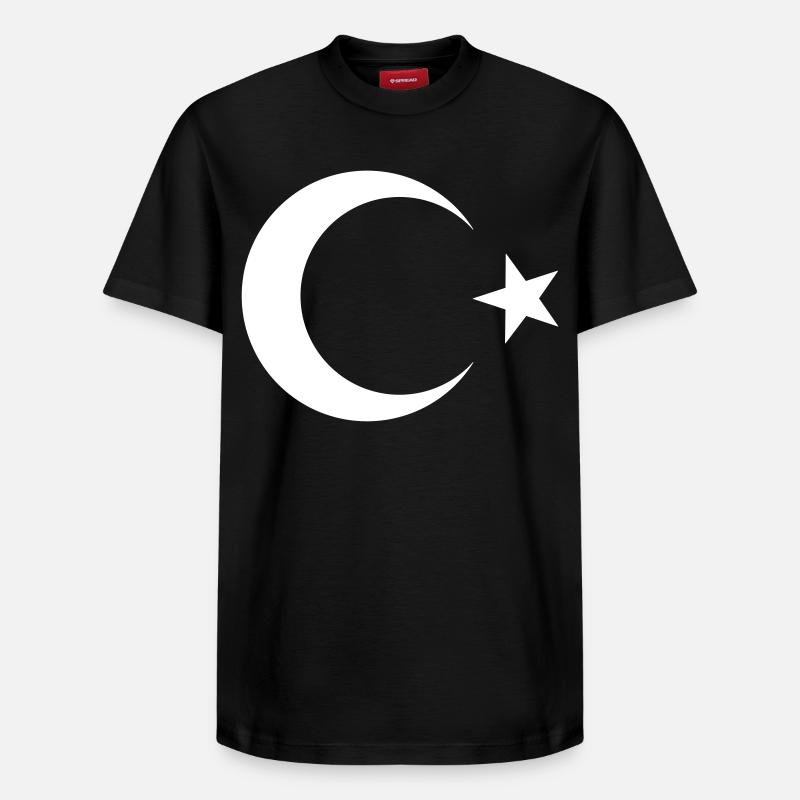 Drapeau turc noir - T-shirt unisexe décontracté en coton Supima – de SPREAD - noir