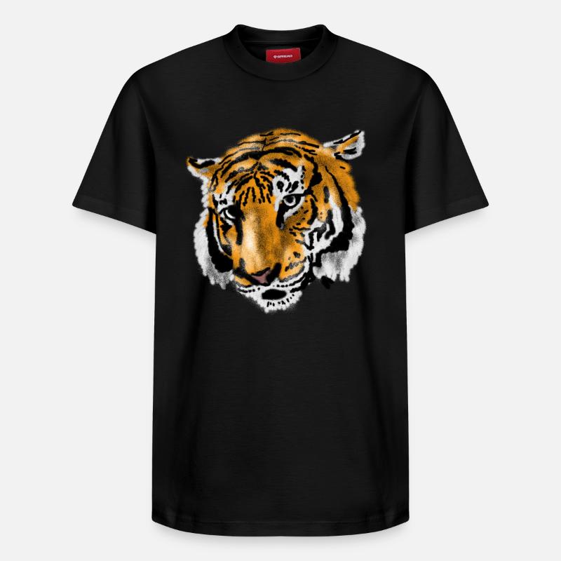 Tiger - Relaxed Unisex Supima Cotton T-Shirt – von SPREAD - Schwarz